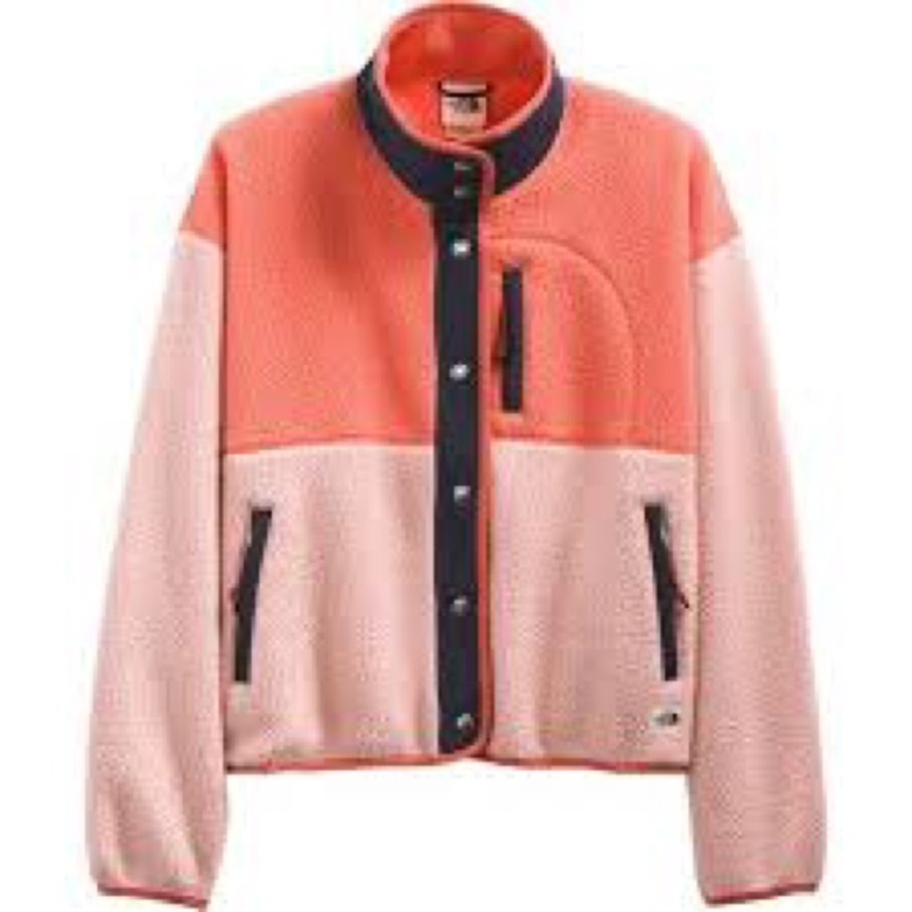 The North Face Pink Orange Full Zip Cragmont Fleece Jacket